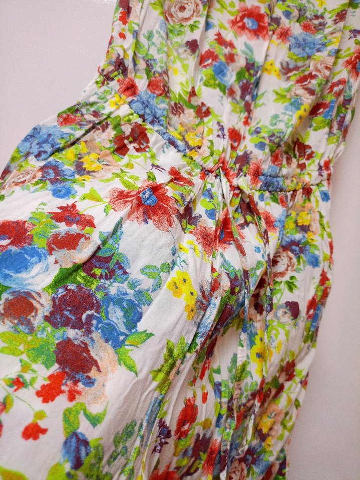 Çiçek Desenli Askısız Mini Tulum - Görsel 3