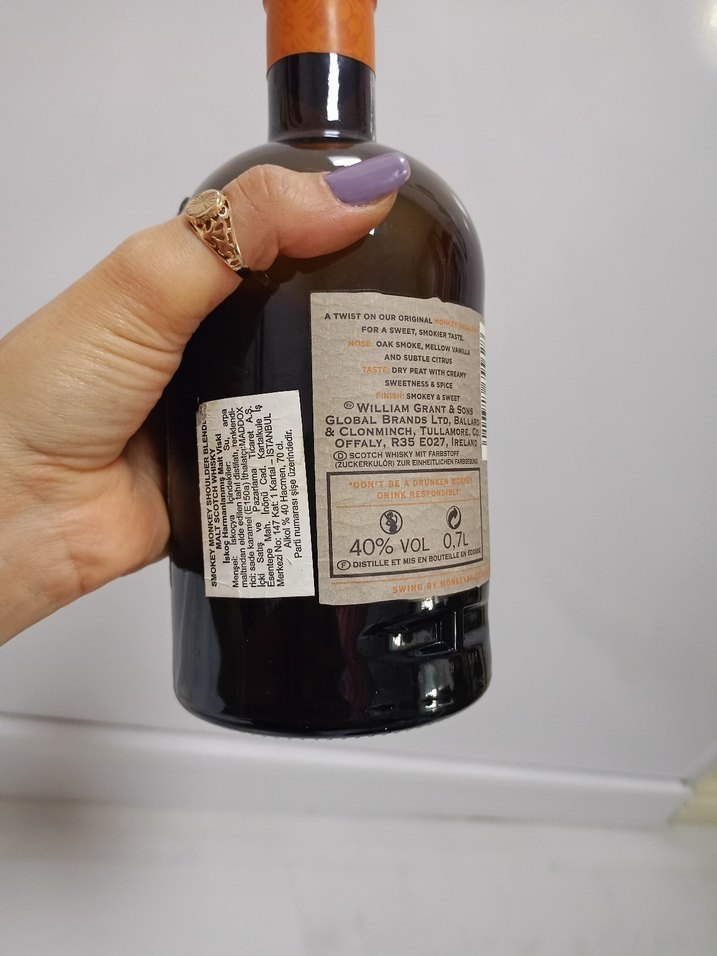 Monkey Shoulder Smokey Monk Blended Malt Viski şişesi - Görsel 4