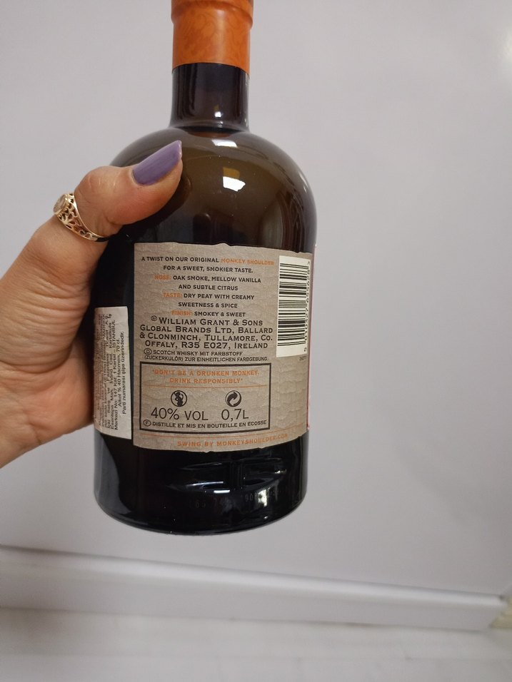 Monkey Shoulder Smokey Monk Blended Malt Viski şişesi - Görsel 3
