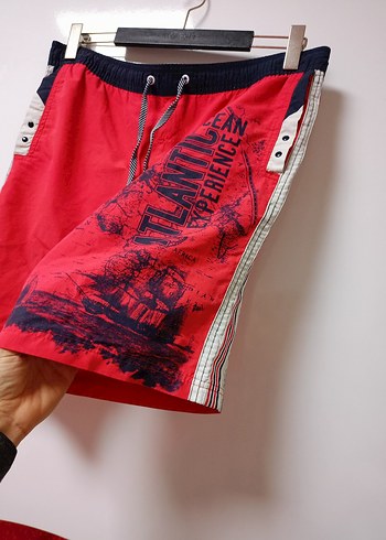 Renkli Baskılı Kemerli Erkek Şort - Görsel 3