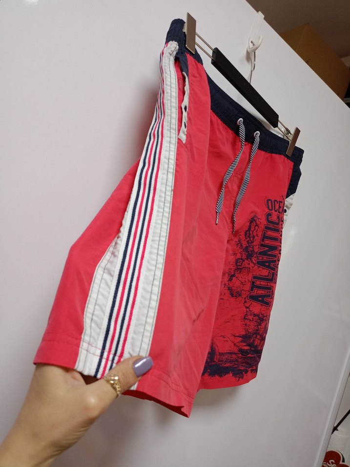 Renkli Baskılı Kemerli Erkek Şort - Görsel 2