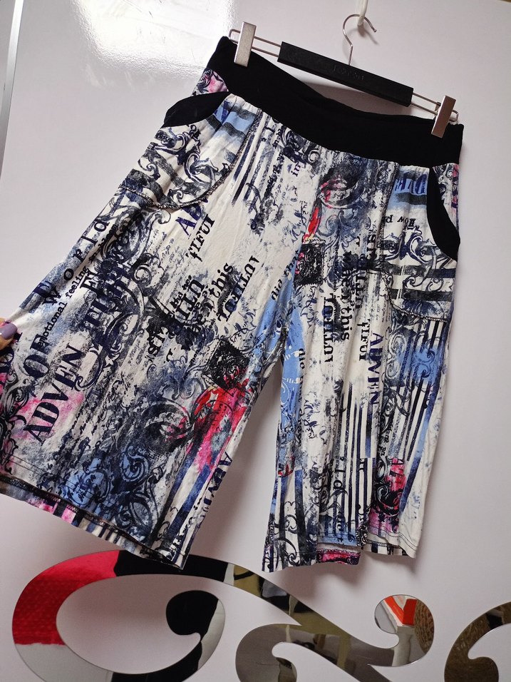 Bağcıklı Renkli Baskılı Kadın şort - Görsel 2