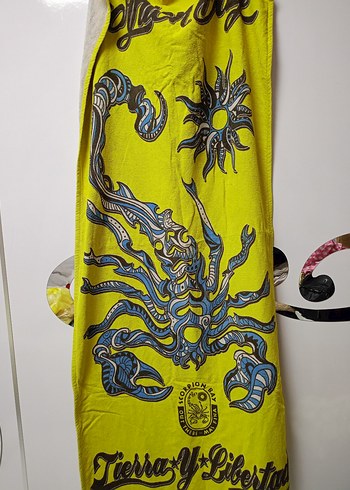 Sarı Baskılı Uzun Plaj Havlusu - Görsel 4