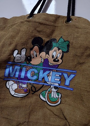 Kahverengi Mickey Baskılı Kadın Tote Çanta - Görsel 2