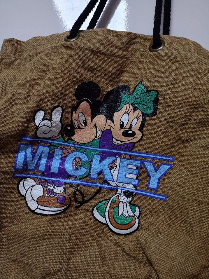 Kahverengi Mickey Baskılı Kadın Tote Çanta - Görsel 2