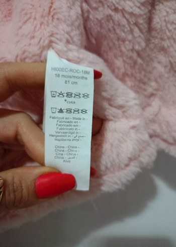 Kız Çocuk Pembe Kapüşonlu Kürklü Ceket - Görsel 4