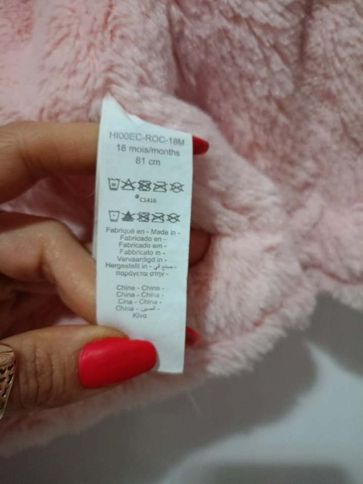 Kız Çocuk Pembe Kapüşonlu Kürklü Ceket - Görsel 4