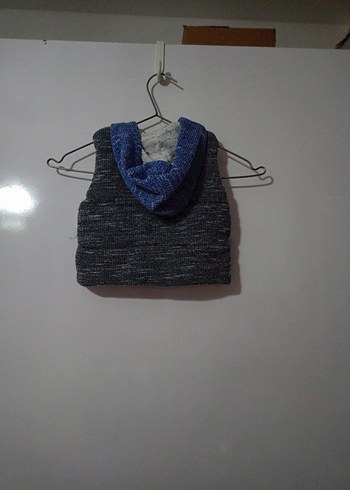 Erkek Çocuk Triko Gri Baskılı Yelek - Görsel 5