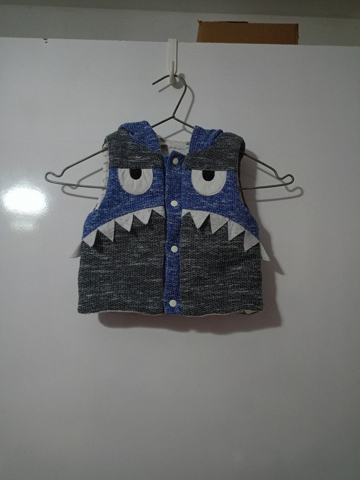 Erkek Çocuk Triko Gri Baskılı Yelek - Görsel 4