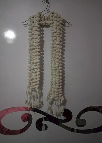 beyaz atkı örgü kalın - Görsel 6