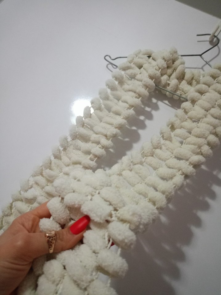 beyaz atkı örgü kalın - Görsel 3