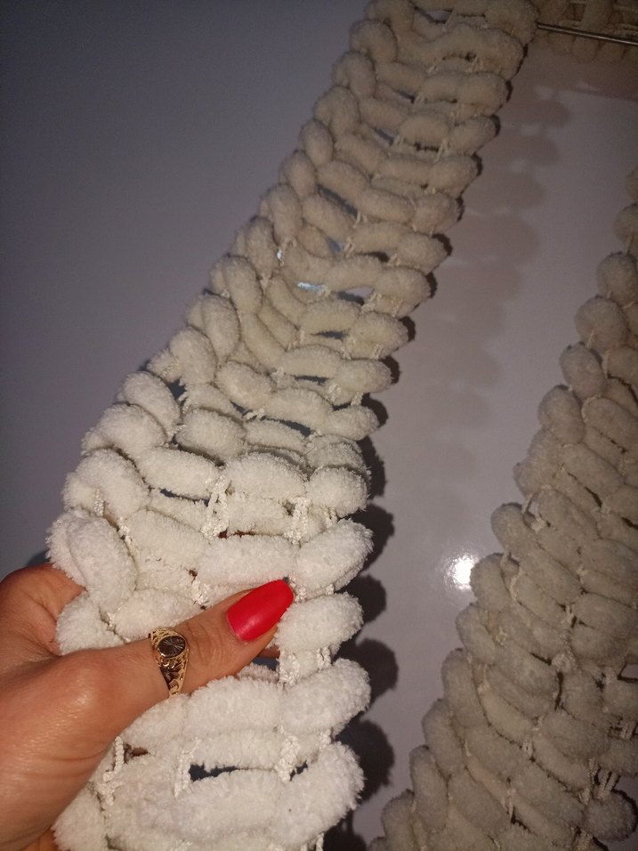 beyaz atkı örgü kalın - Görsel 4