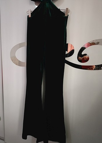 Yeşil kadife Kadın Tulum - Görsel 10