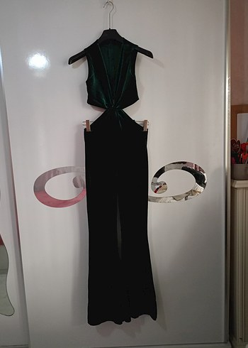 Yeşil kadife Kadın Tulum - Görsel 2