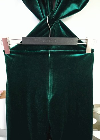 Yeşil kadife Kadın Tulum - Görsel 8