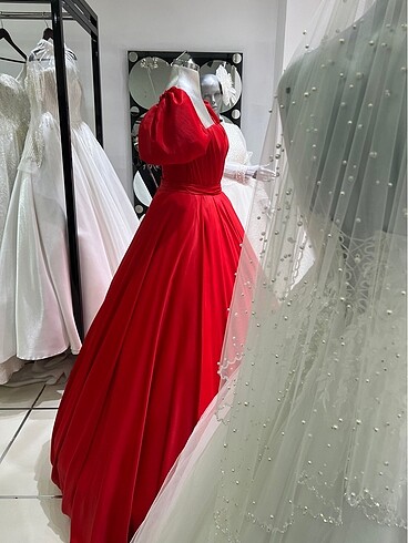 Kına kırmızı abiye-abiye. - Görsel 2