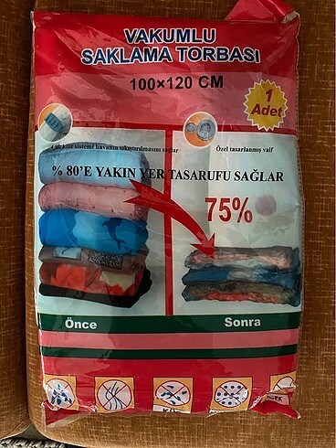 Vakumlu saklama torbası