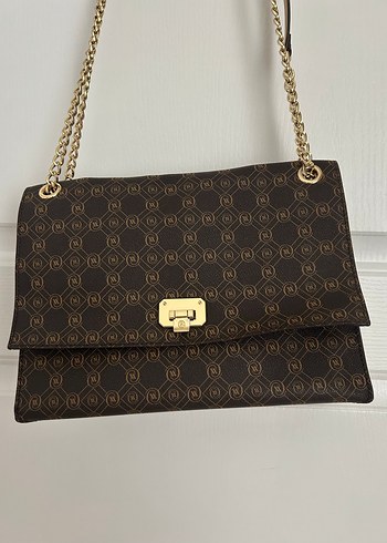 Zincir Detaylı Kahverengi Deri Kadın Çanta - Görsel 2