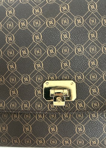 Zincir Detaylı Kahverengi Deri Kadın Çanta - Görsel 3