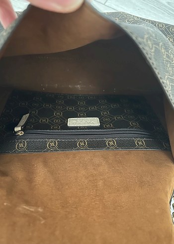 Zincir Detaylı Kahverengi Deri Kadın Çanta - Görsel 8