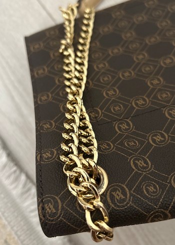 Zincir Detaylı Kahverengi Deri Kadın Çanta - Görsel 9