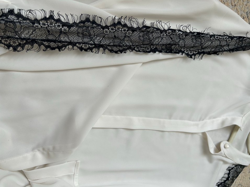 Dantel Detaylı Beyaz Kadın Gömlek - Görsel 5