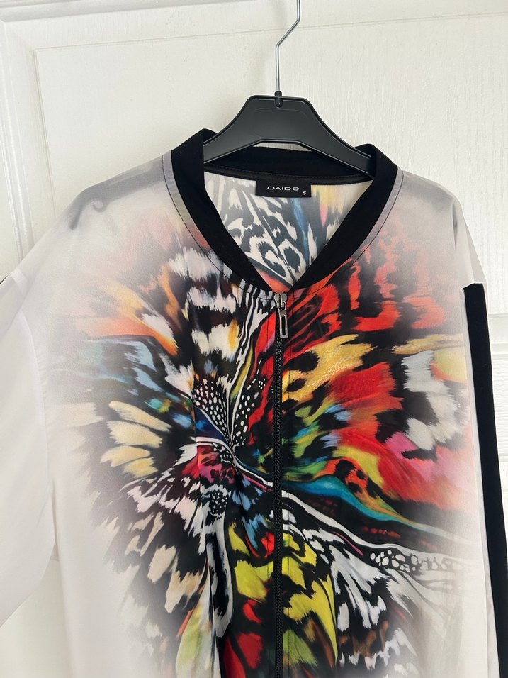 Renkli Transparan Uzun Kollu Kadın Bluz - Görsel 2