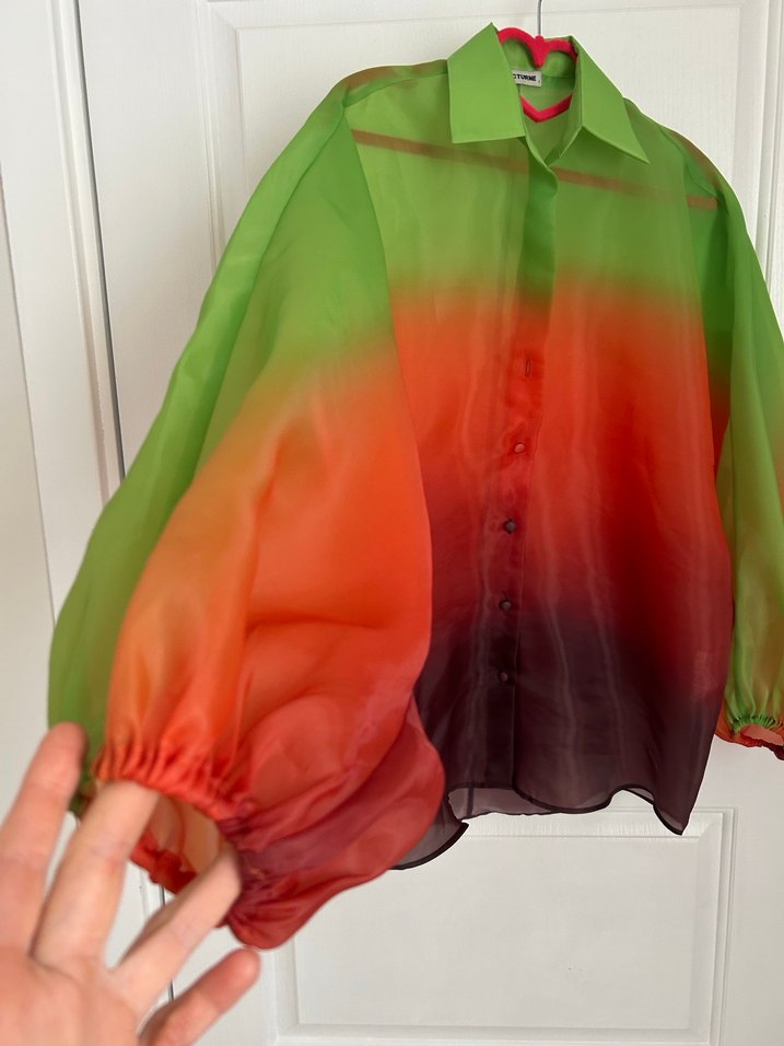 Çok Renkli Uzun Kollu Gömlek - Görsel 3