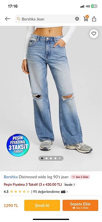 Bershka Berskha jean pantolon