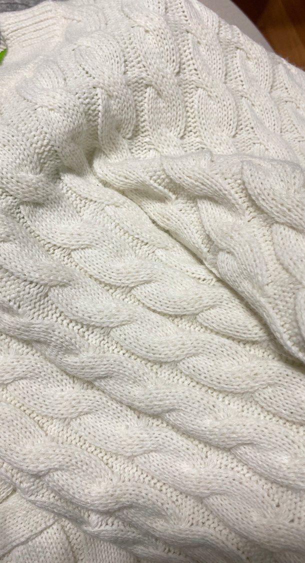 Beyaz Uzun Kollu Örgü Kadın Elbise - Görsel 3