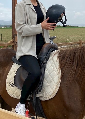 Bej Kadın Keten Midi Blazer - Görsel 2