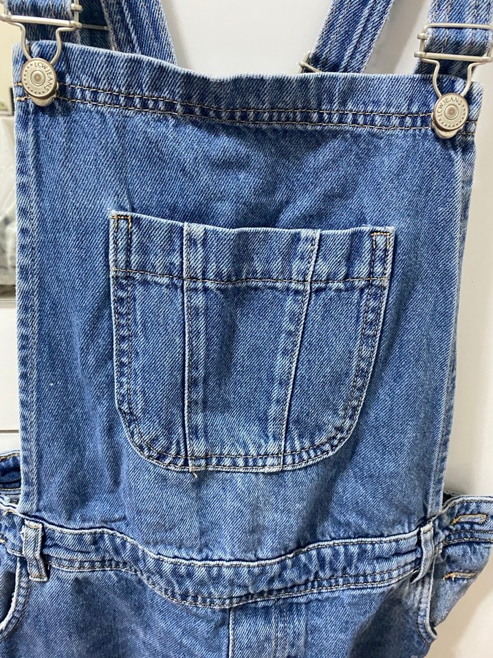 Kadın Kot Askılı Şort Tulum - Görsel 3