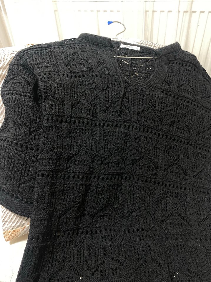 Bohem Siyah Mini Dantel Elbise - Görsel 5