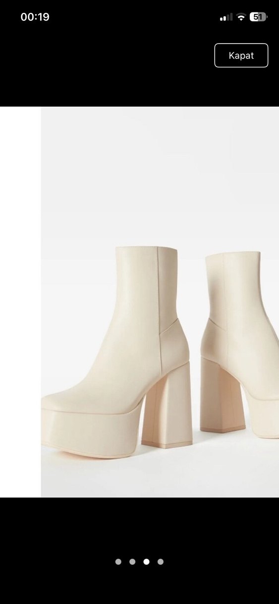 Beyaz Platform Topuklu Kadın Bot - Görsel 2