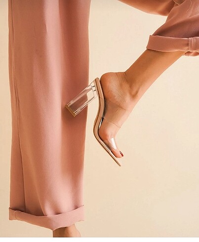 Kadın şeffaf topuklu ayakkabı - Görsel 2