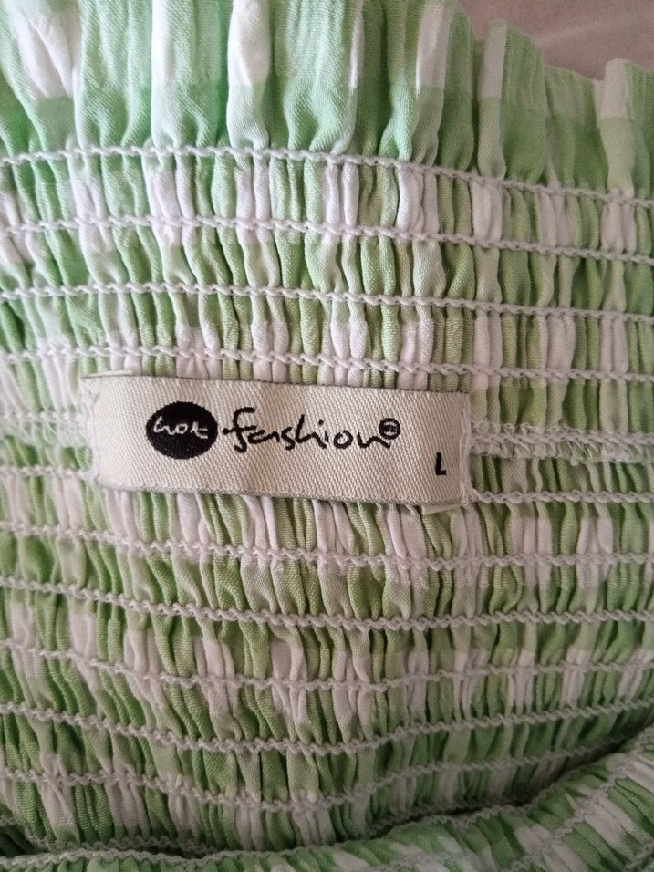 Yeşil ekose desen elbise - Görsel 2