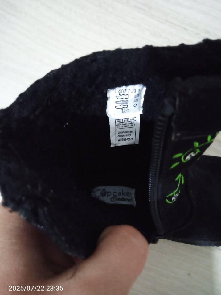 Nakışlı Kız Çocuk Siyah Bot - Görsel 3