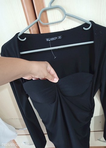 Uzun Kollu Siyah  Elbise - Görsel 2