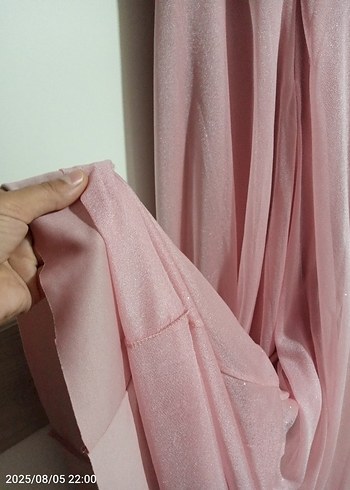 Pembe simli Uzun Abiye Elbise - Görsel 5