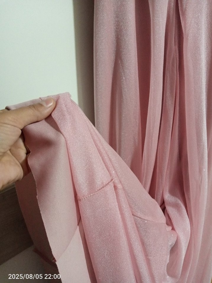 Pembe simli Uzun Abiye Elbise - Görsel 5