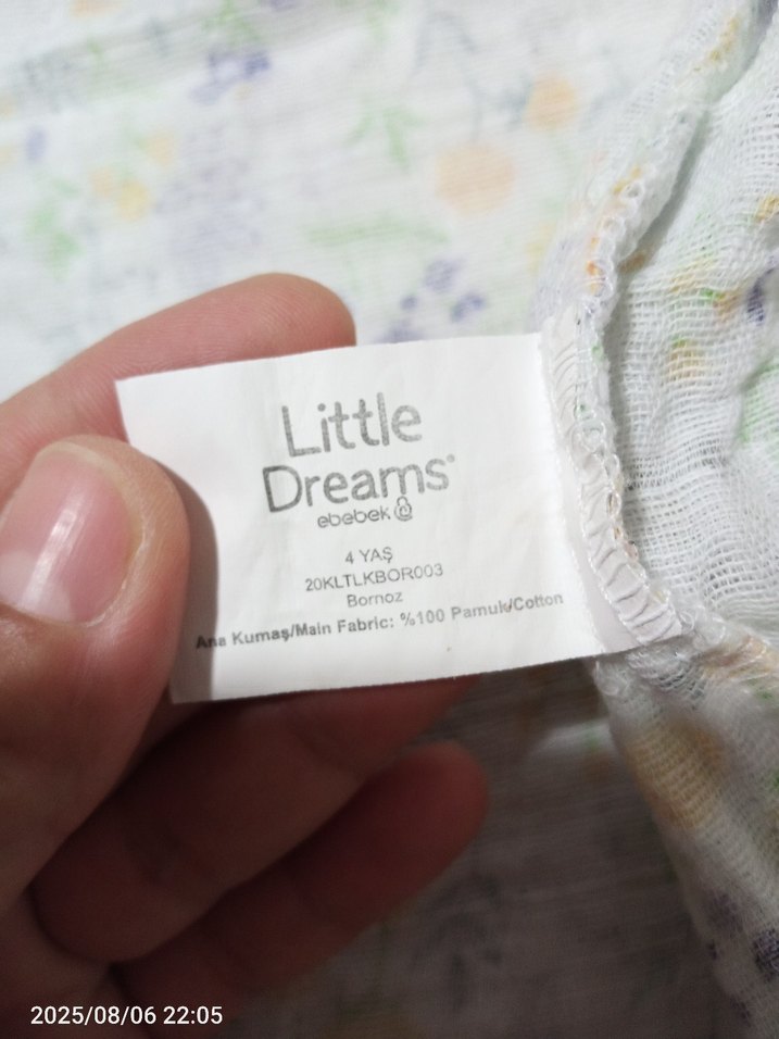 Kız Çocuk Kapüşonlu Bornoz Çiçek Desenli - Görsel 3