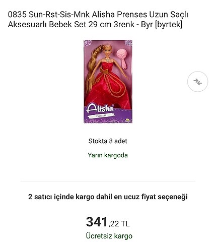 Beden Renk Alisha Prenses bebek