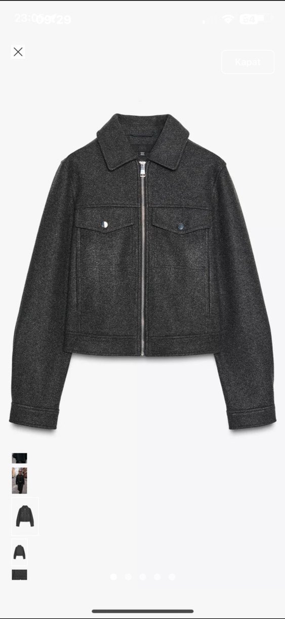 Zara fermuarlı ceket - Görsel 2