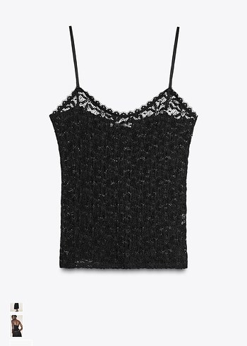 Zara Siyah Dantel top - Görsel 3