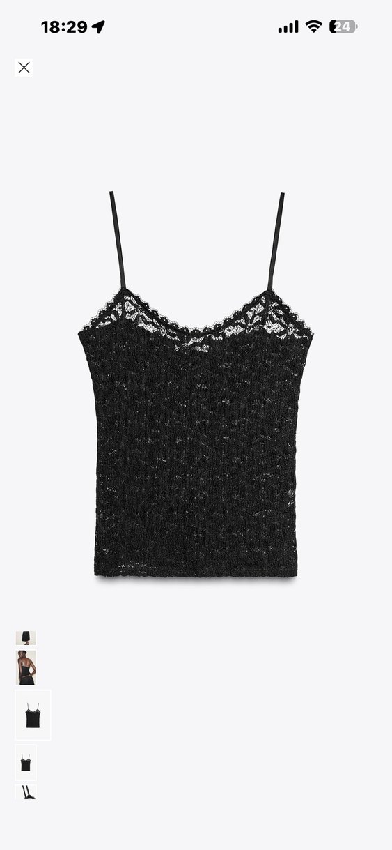 Zara Siyah Dantel top - Görsel 3