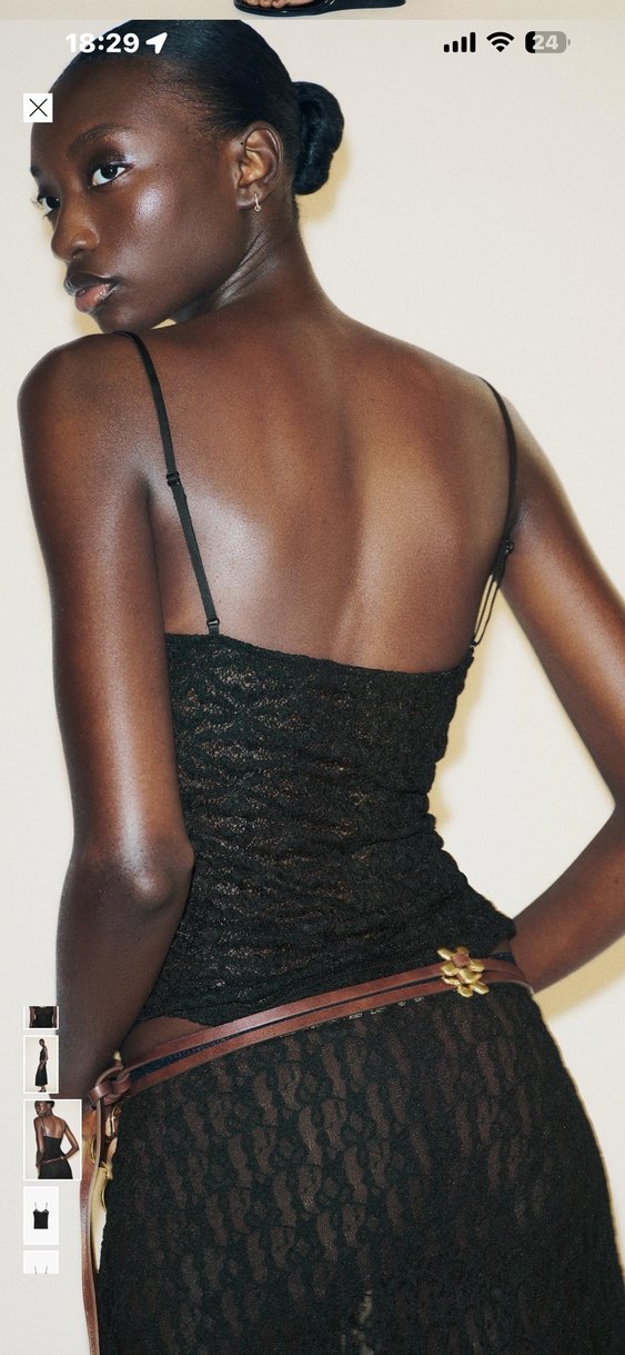 Zara Siyah Dantel top - Görsel 2