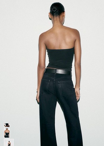 Zara straplez poliamid top - Görsel 2