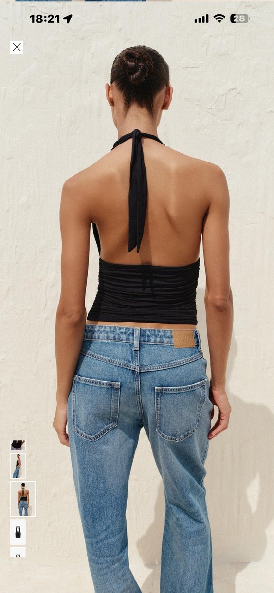 Zara aksesuarlı halter yaka top - Görsel 3