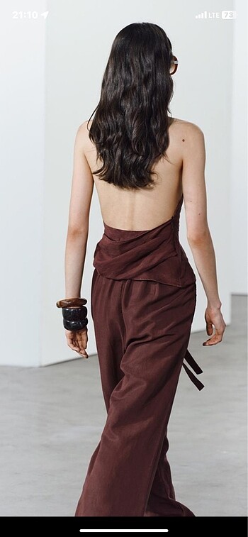 s Beden Zara kruvaze halter yaka top