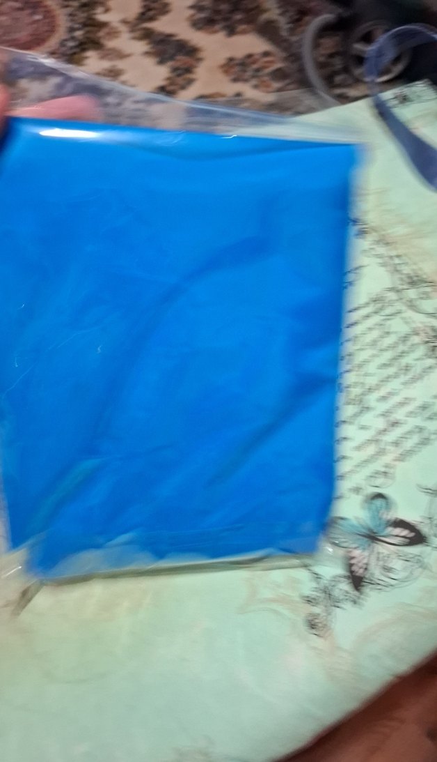 Kapüşonlu Mavi Baskılı Kadın Yağmurluk - Görsel 3